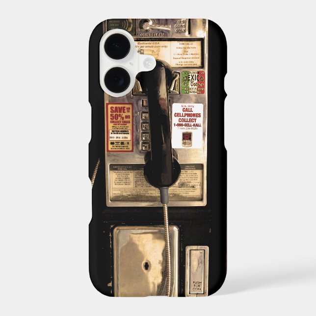 Funny Old Pay Phone Iphone Case (Back)