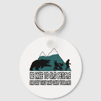 Funny Old People Keychain by Cardsharkkid at Zazzle