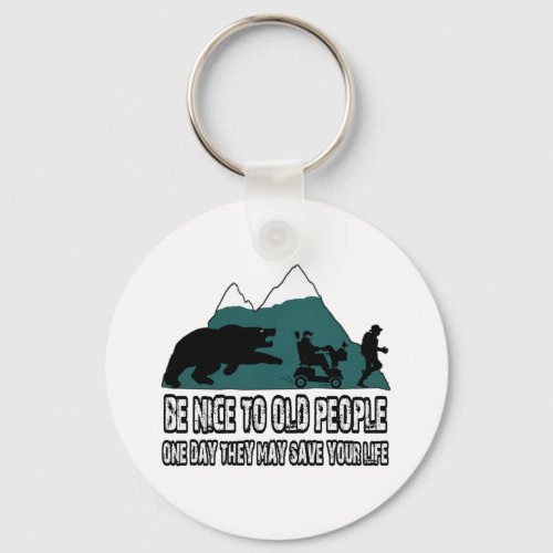 Funny old people keychain