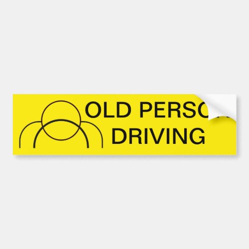 Funny Old Person Driving Bumper Sticker