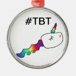 Funny Old Pic Of Me Rainbow Unicorn Sperm Gift Metal Ornament at Zazzle