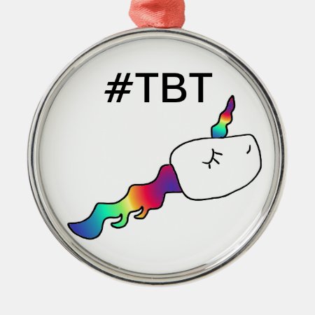 Funny Old Pic Of Me Rainbow Unicorn Sperm Gift Metal Ornament