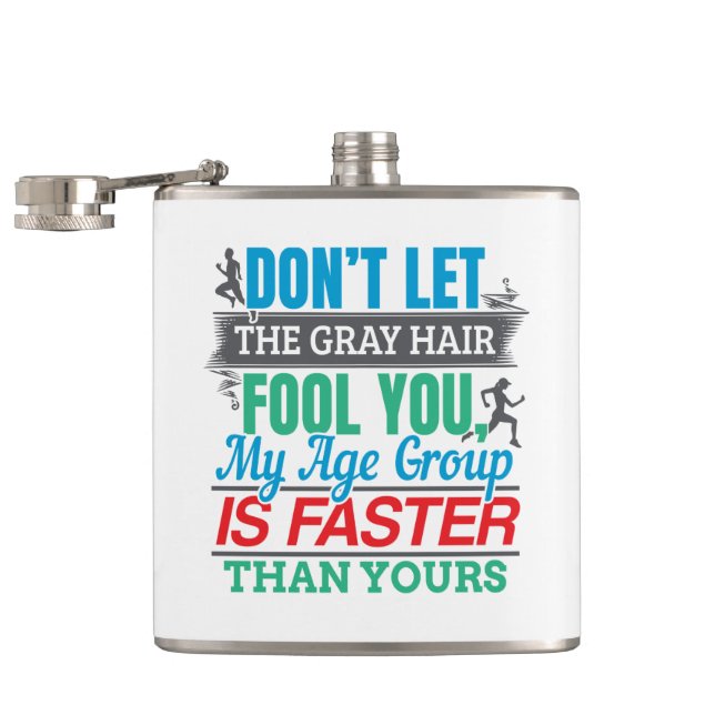Funny Old Runner - Faster Age Group Running Flask (Opened)