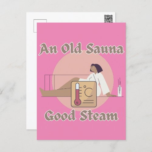 Funny Old Sauna Saying an Old Sauna Good Steam Postcard