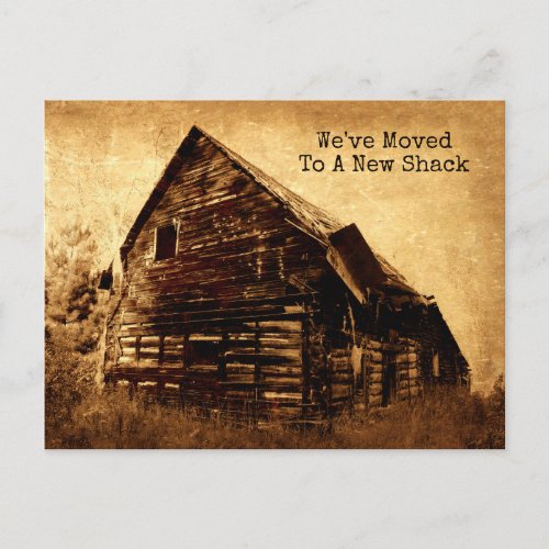 Funny Old Shack Moving New Address Country Postcard