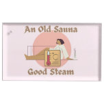 Funny Old Steam Room Sauna saying Place Card Holder