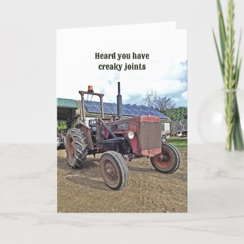 Funny Old Tractor Farmer Get Well Hip Knee Surgery Card