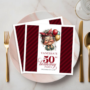 Funny Old Woman 50th Birthday Paper Napkins Party