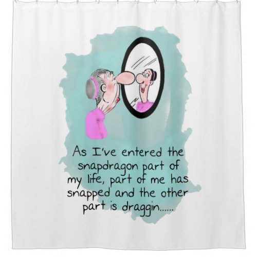 Funny Old Woman in Looking Glass Shower Curtin Shower Curtain