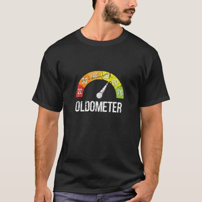 Funny Oldometer for 60th Birthday Gag Gift Graphic T-Shirt (Front)
