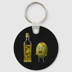 Funny Olive Oil Ghost Horror Humor Halloween Costu Keychain