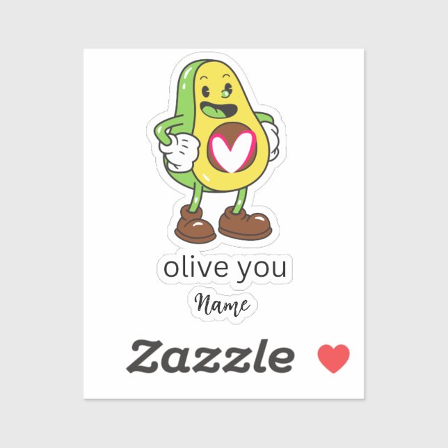 Funny Olive You Humor Add Name Customizable gift   Sticker (Sheet)