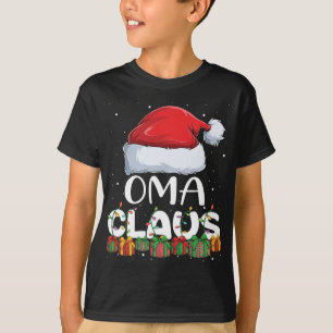 Funny Oma Santa Claus Christmas Pajamas Family Mat T-Shirt