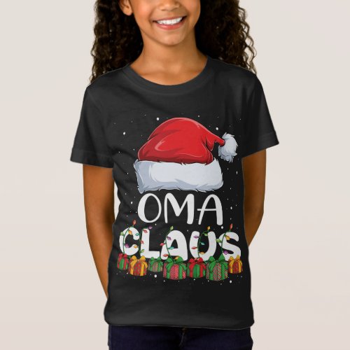 Funny Oma Santa Claus Christmas Pajamas Family Mat T_Shirt