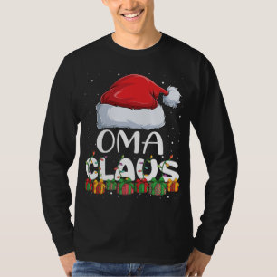 Funny Oma Santa Claus Christmas Pajamas Family Mat T-Shirt