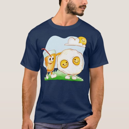 Funny Omelet And Juice T_Shirt