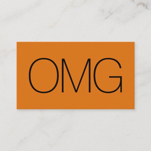 Funny OMG Young Adult Bold Orange Business Card
