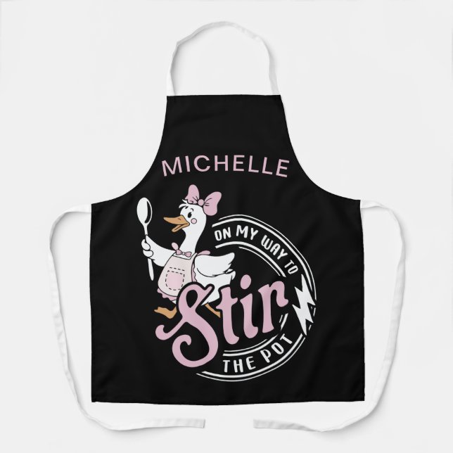 Funny On My Way To Stir The Pot Apron (Front)