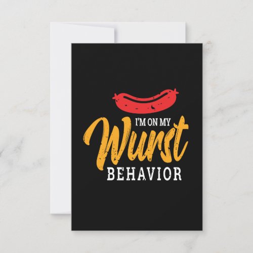 Funny On My Wurst Behavior Oktoberfest Card