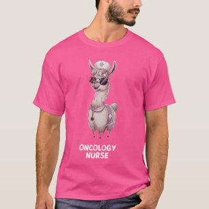 Funny Oncology Nurse Llama Sunglasses T-Shirt