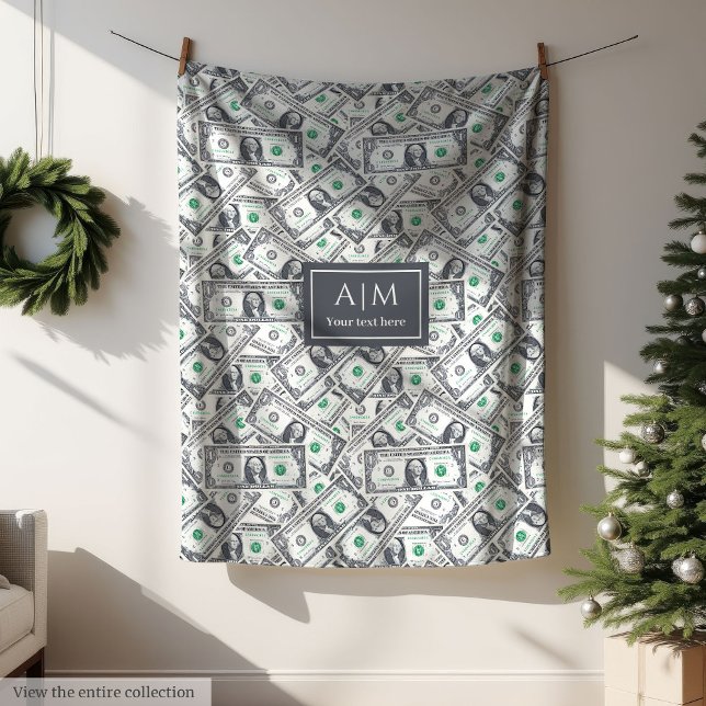 Funny One Dollar Pattern Custom Name Blanket (Funny One Dollar Pattern Custom Name Blanket)