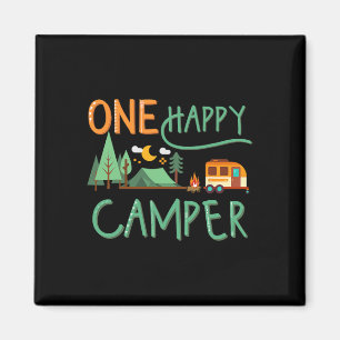 Funny One Happy Camper Summer Vacation Matching Fa Magnet