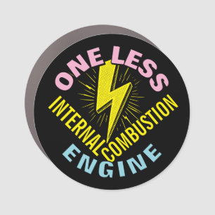 Funny One Less Car (Internal Combustion Engine) Car Magnet
