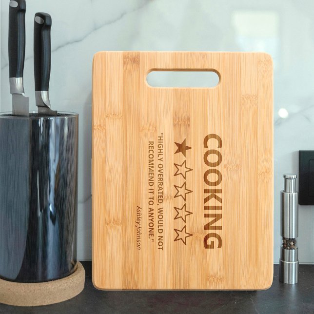 Funny One-Star Review Kitchen Engraved Cutting Board (Creator Uploaded)