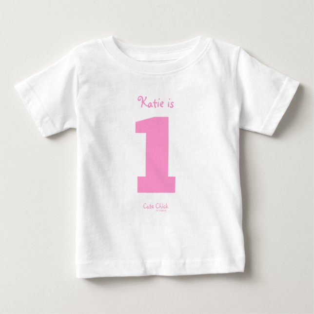 Funny One Year Old Baby Girl 1st Birthday Party Baby T-Shirt (Front)