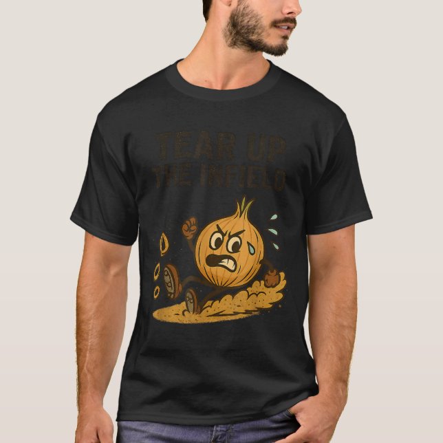 Funny Onion Rings Baseball Base Infield Glove Soft T-Shirt (Front)