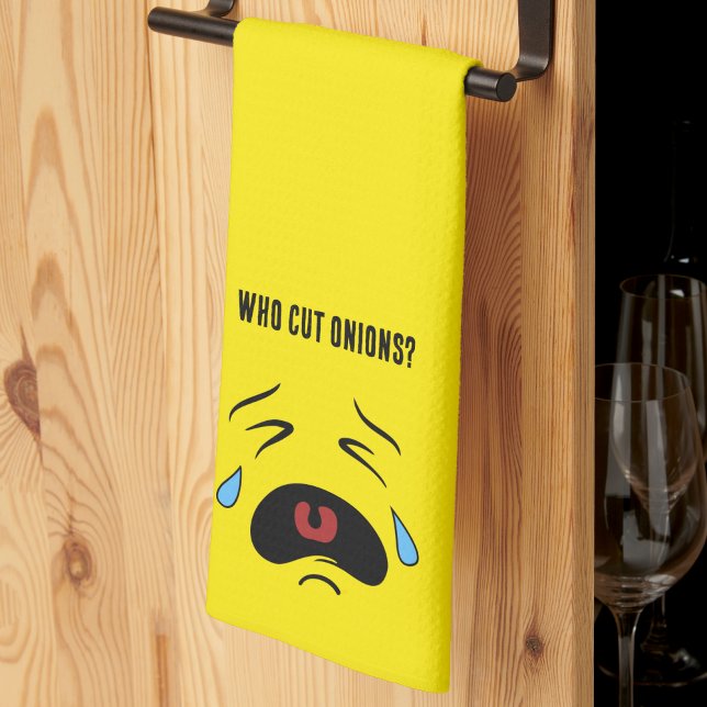 Funny Onions Emoticon Sad Crying Face Emoji Kitchen Towel (Funny Onions Emoticon Sad Crying Face Emoji Kitchen Towel)