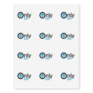 Funny Only Goth Parody Blue Skull Sticker Temporary Tattoos