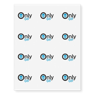 Funny Only Goth Parody Blue Skull Sticker Temporary Tattoos