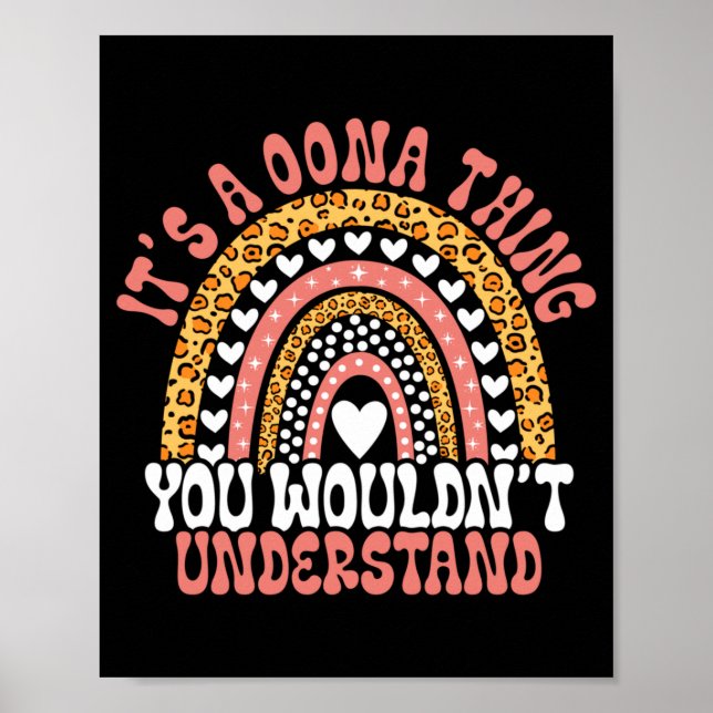 Funny Oona Name Leopard Funny Oona Birthday Quote Poster (Front)