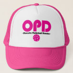 Funny OPD Obsessive Pickleball Disorder Trucker Hat<br><div class="desc">Vivid pink OPD - Obsessive pickleball Disorder with pink pickleball ball. Great as a gift for any occasion for pickleball loving person.</div>