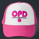 Funny OPD Obsessive Pickleball Disorder Trucker Hat<br><div class="desc">Vivid pink OPD - Obsessive pickleball Disorder with pink pickleball ball. Great as a gift for any occasion for pickleball loving person.</div>