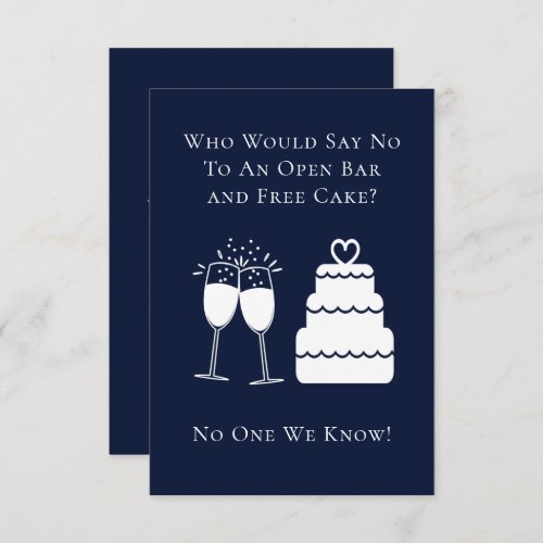 Funny Open Bar Free Cake Wedding Save The Date