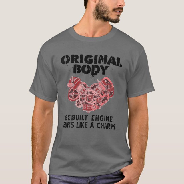 Funny Open Heart Surgery Art Men Women Transplant T-Shirt (Front)