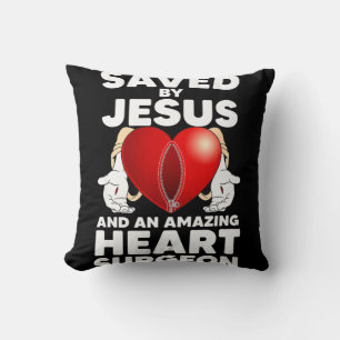 Funny Open Heart Surgery Heart Throw Pillow