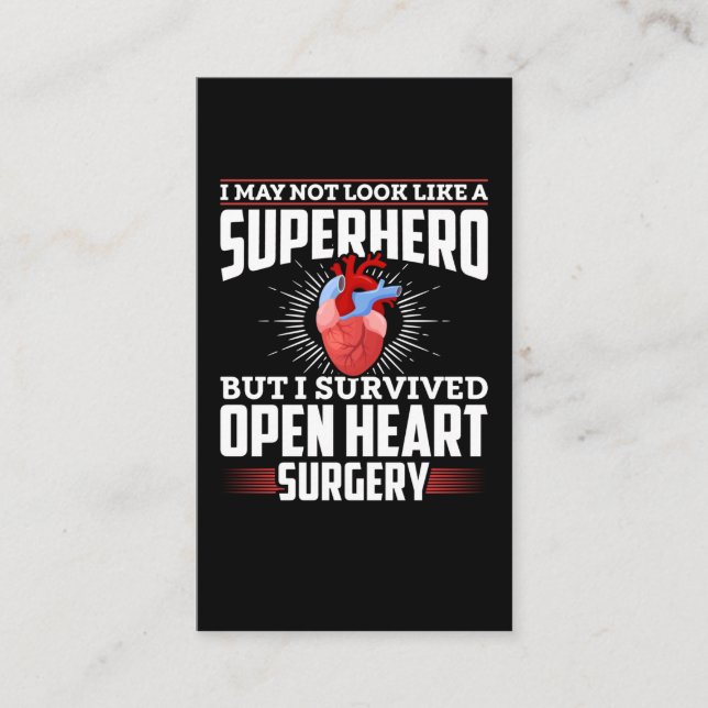 Funny Open Heart Surgery Recovery Business Card (Front)
