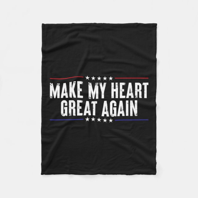 Funny Open Heart Surgery Recovery-make My Heart Gr Fleece Blanket (Front)