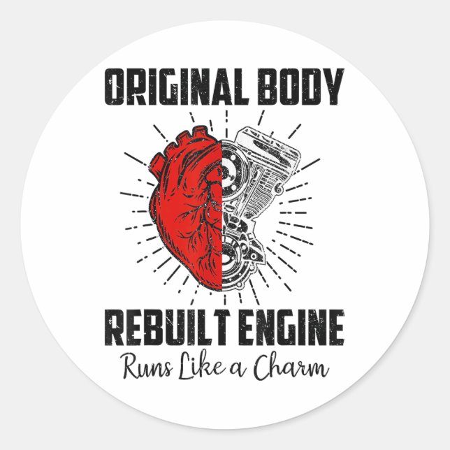 Funny Open Heart Surgery Recovery Survivor Gifts M Classic Round Sticker (Front)