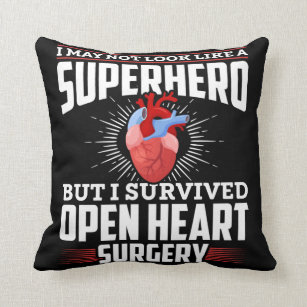 Funny Open Heart Surgery Recovery Throw Pillow