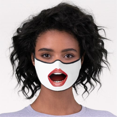 Funny Open Mouth Premium Face Mask
