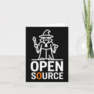 Funny open source err wizard saying minimalist Fun Card
