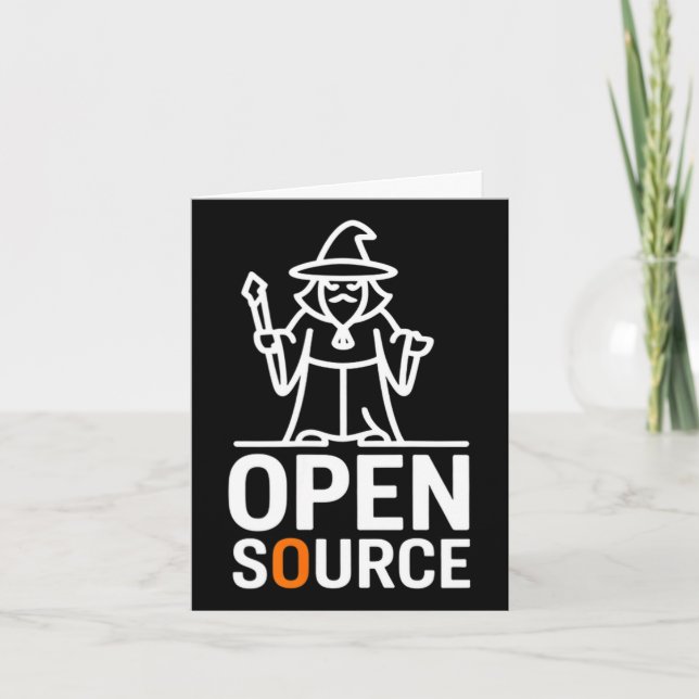 Funny open source err wizard saying minimalist Fun Card (Front)