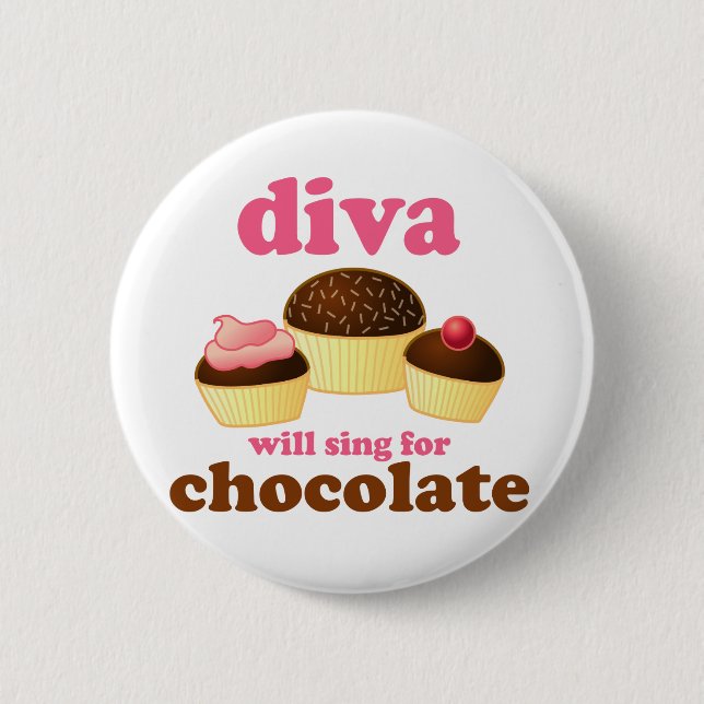 Funny Opera Diva Pinback Button (Front)
