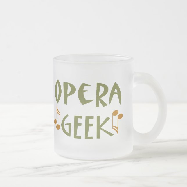Funny Opera Geek Frosted Glass Coffee Mug (Right)
