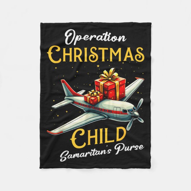 Funny Operation Christmas Child Funny Family Match Fleece Blanket (Front)