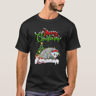 Funny Opossum Animal Lover Xmas Lighting Opossum C T-Shirt